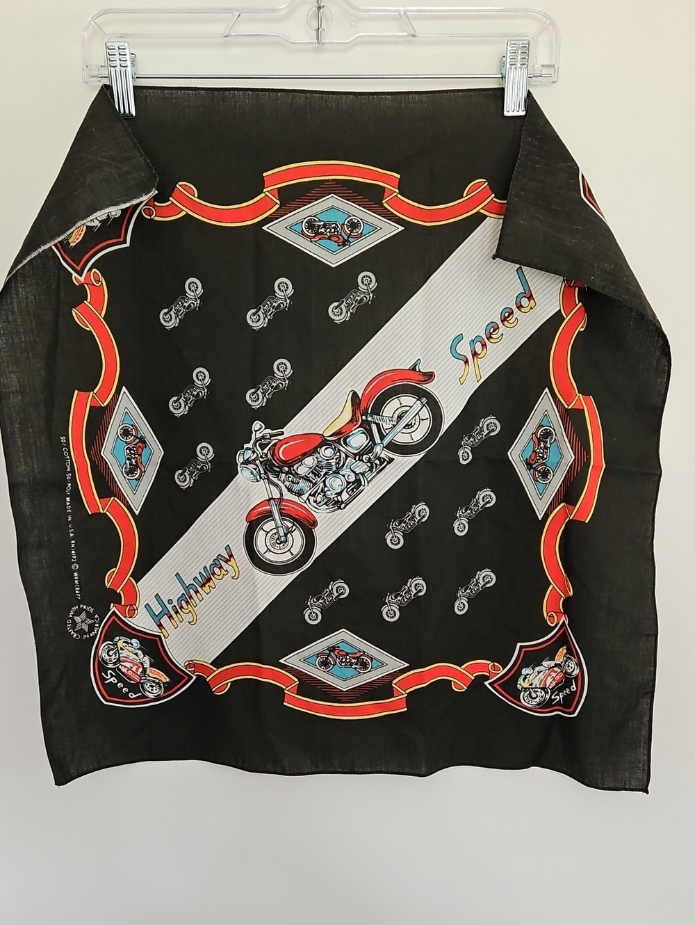 Vintage WamCraft Highway Speed Motorcycle Bandana USA